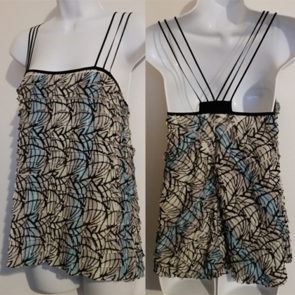 𝅺Free people tiered strappy back tank top flowy feminine effortless breezy S